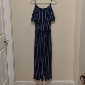 Navy blue &white jumpsuit